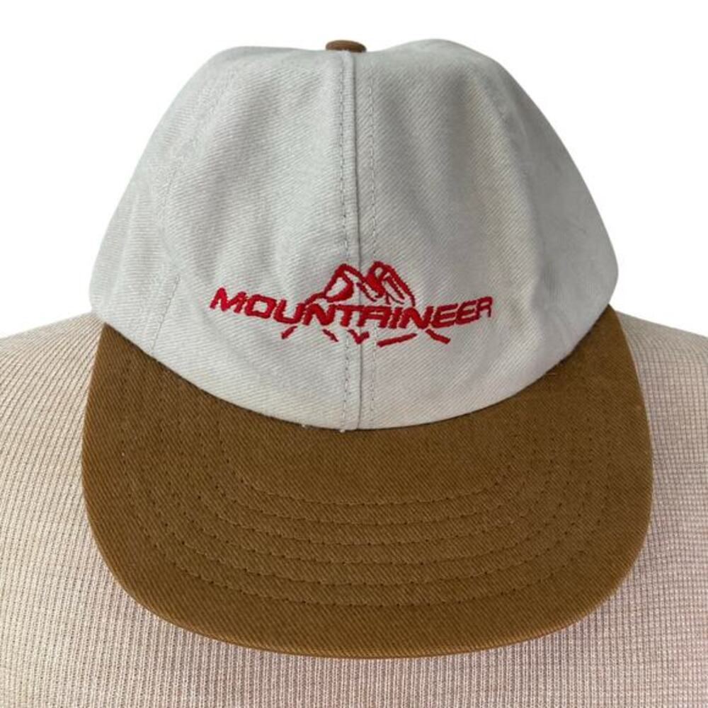 Vintage Mountaineer Race Track Resort Snapback Hat Horse Racing Brown Beige